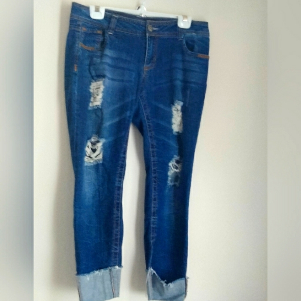Twentyone Black By Rue 21 Jeans Women 9/10R Blue Distressed Casual Academia Y2K